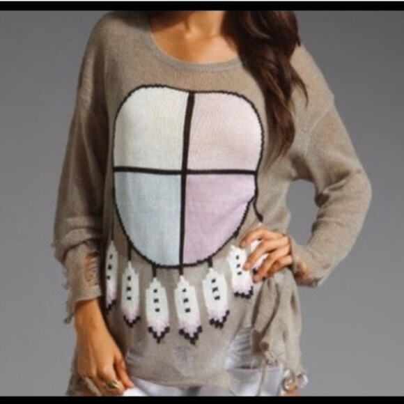 Wildfox White Label Distressed Dream Catcher Wool Blend Sweater NWOT - Picture 11 of 11
